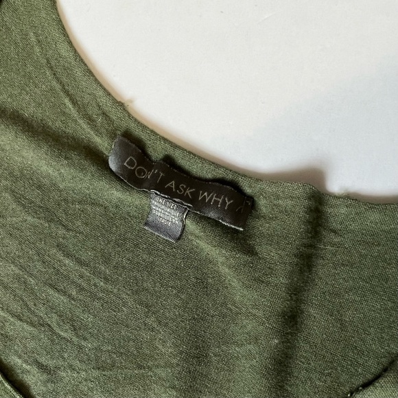 3/$30 AE Don’t Ask Why Drapey Open Back Tee Green One Size Distressed T-Shirt - Picture 11 of 14